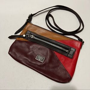 Fossil crossbody bag colorblock genuine leather